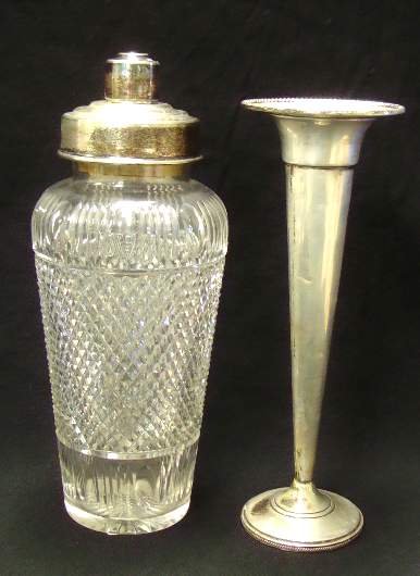 STERLING SILVER CRYSTAL SHAKER LOT - 2PCS