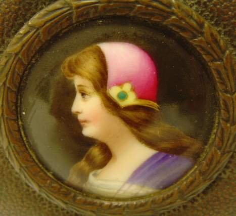 FRENCH DRESSER BOX BRONZE PATINATED WITH INSET POR - 2