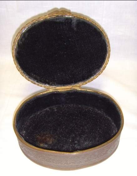 FRENCH DRESSER BOX BRONZE PATINATED WITH INSET POR - 3