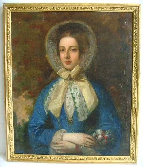 THOMAS SULLY SIGNED OIL PAINTING PORTRAIT OF A WOM: THOMAS SULLY SIGNED OIL PAINTING PORTRAIT OF A WOMAN - 1839 ON CANVAS SOME RESTORATION - 30 X 25