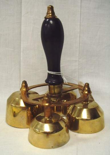 EARLY BRASS WOOD TABERNACLE BELL