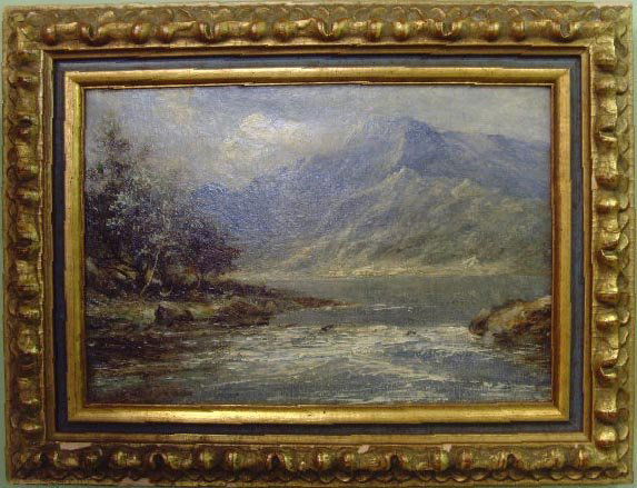 DAVID BATES SIGNED OIL PAINTING MOUNTAIN LANDSCAPE: DAVID BATES SIGNED OIL PAINTING MOUNTAIN LANDSCAPE ON CANVAS MEASURES 8" X 12"