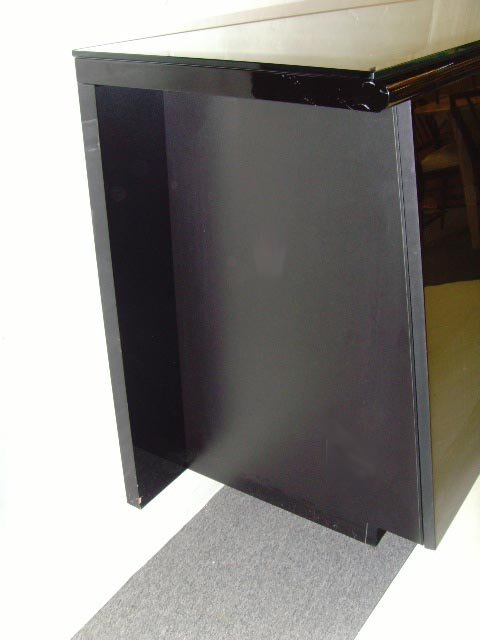 MODERN BLACK LACQUER SIDEBOARD WITH GLASS TOP - 32 - 2