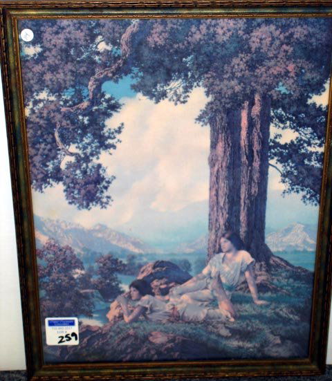 MAXFIELD PARRISH PRINT: OVERALL 14 X 17 3/4" PUBLISHED BY HOUSE OF ART NY