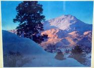 FRAMED MAXFIELD PARRISH PRINT WHEN DAY IS DAWNING: 8 1/2 X 11"