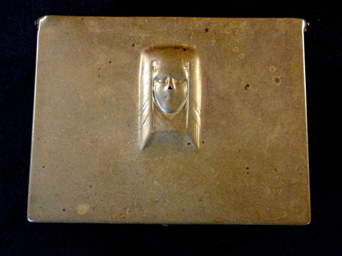 Austrian Bronze Stamp Box, Egyptian Revival (1 of 6)