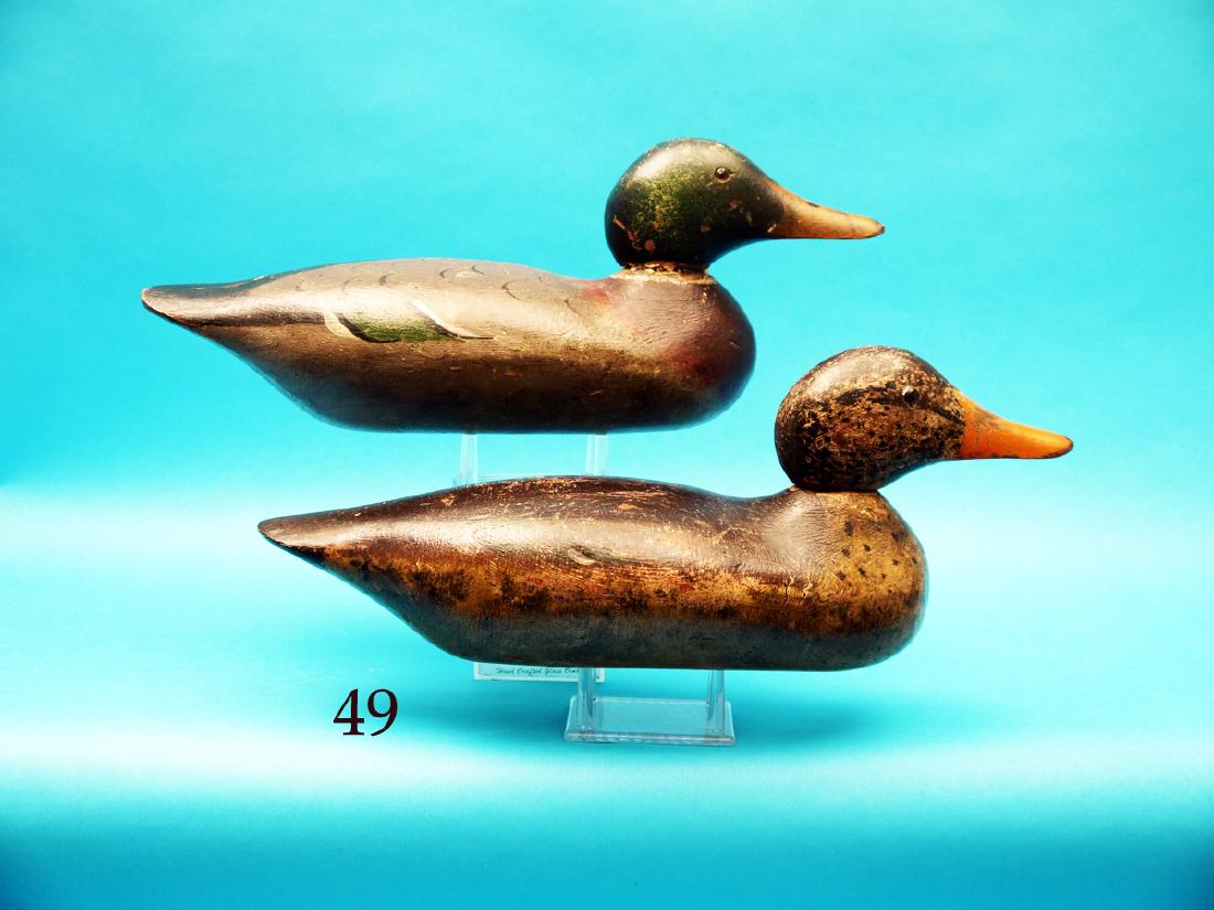 NICE PAIR OF MALLARDS by the  Mason Decoy Co., Detroit, (1 of 1)