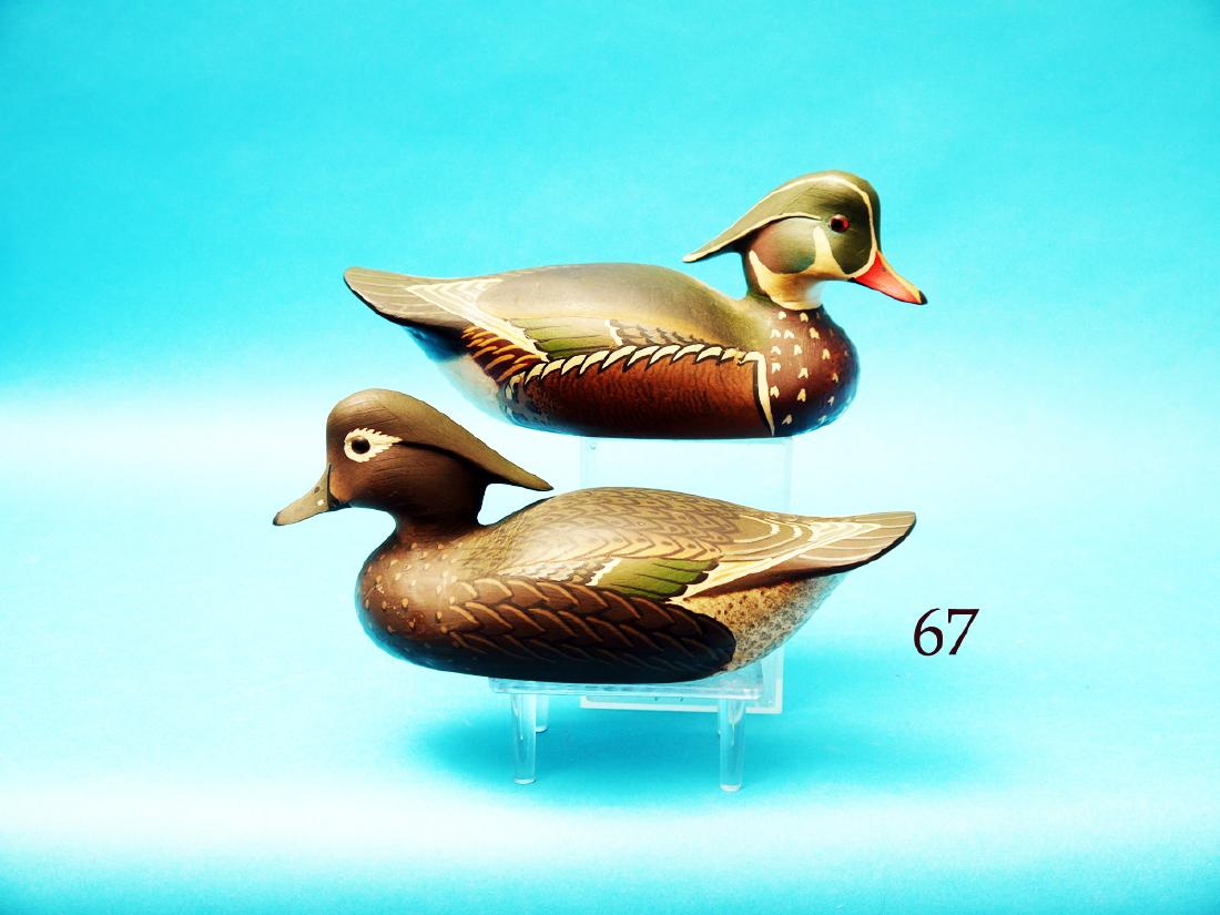 FINE PAIR OF ONE-HALF SIZE  WOOD DUCKS by William (1 of 1)