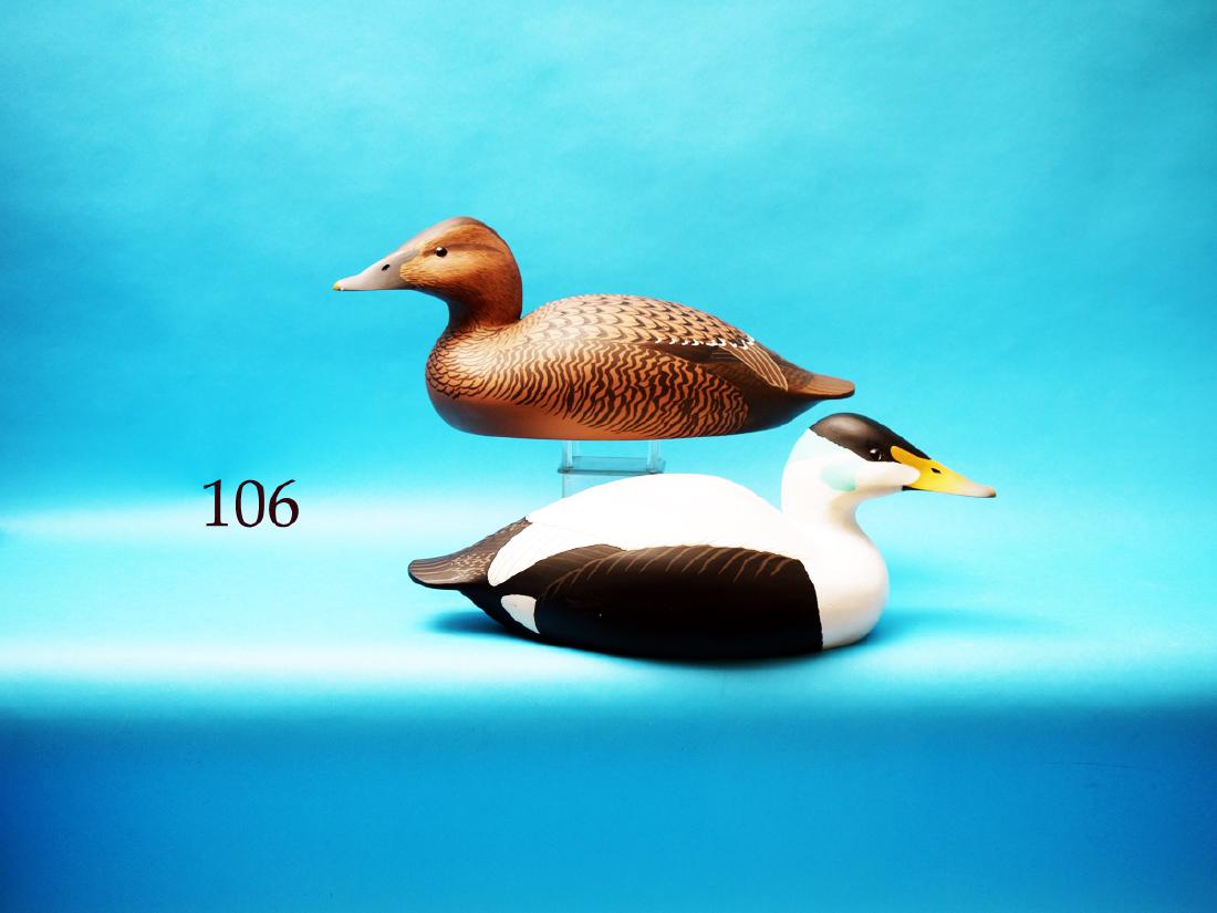 EXCELLENT PAIR OF COMMON  EIDERS by William Cranmer, (1 of 1)