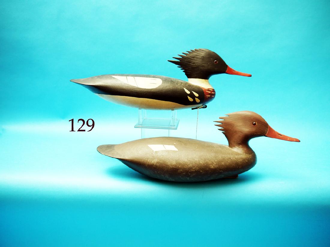 PAIR OF RED-BREASTED MERGANSERS  by John Hamilton, (1 of 1)