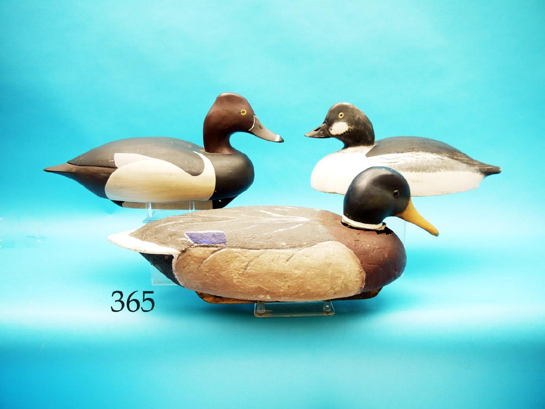 GROUP OF THREE DECOYS consisting  of GOLDENEYE DRAKE, (1 of 1)