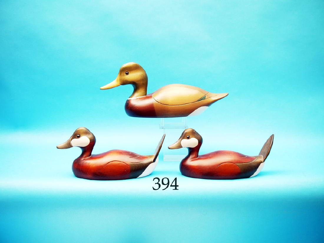 THREE DECORATIVE DECOYS consisting  of two RUDDY DUCKS (1 of 1)