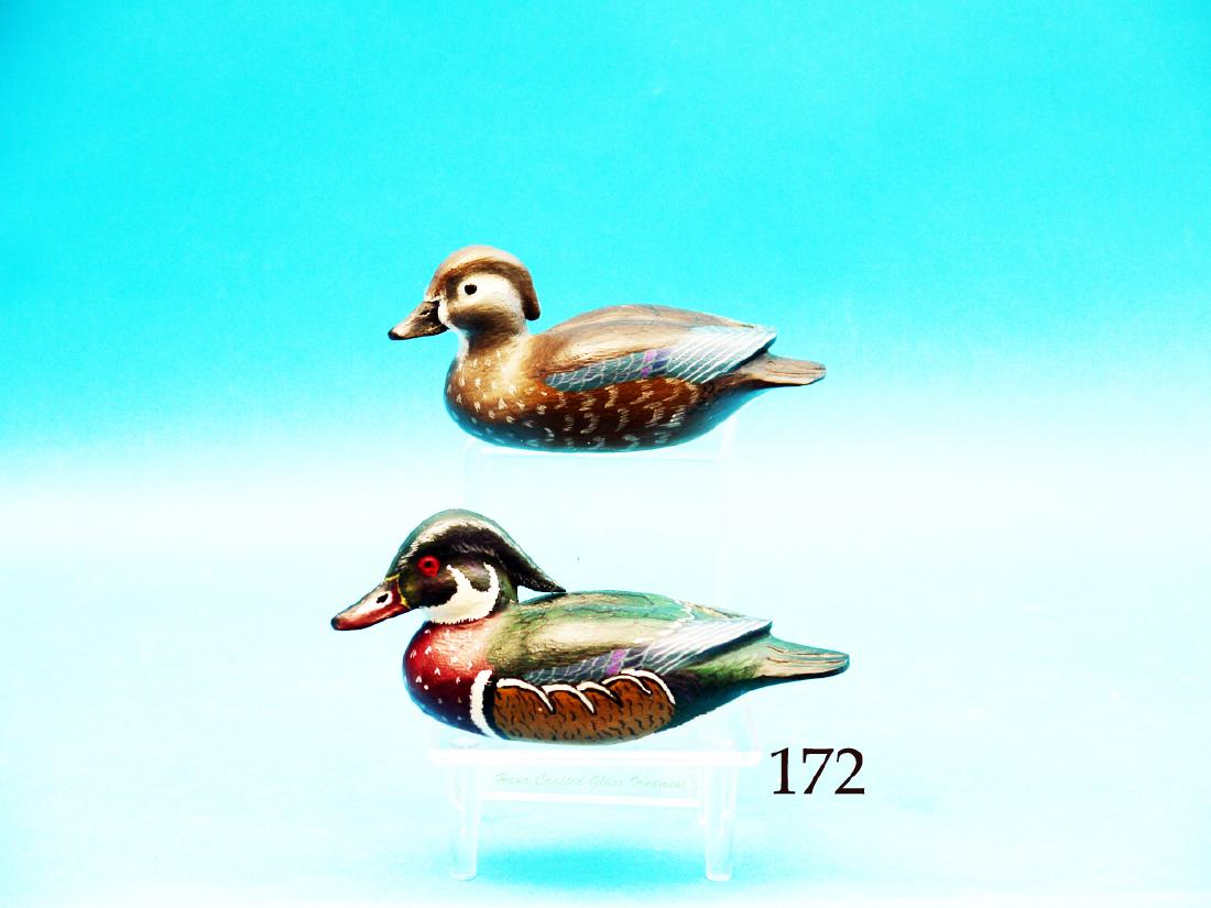 PAIR OF MINIATURE WOOD DUCKS by Ron Sabatini, (1 of 1)