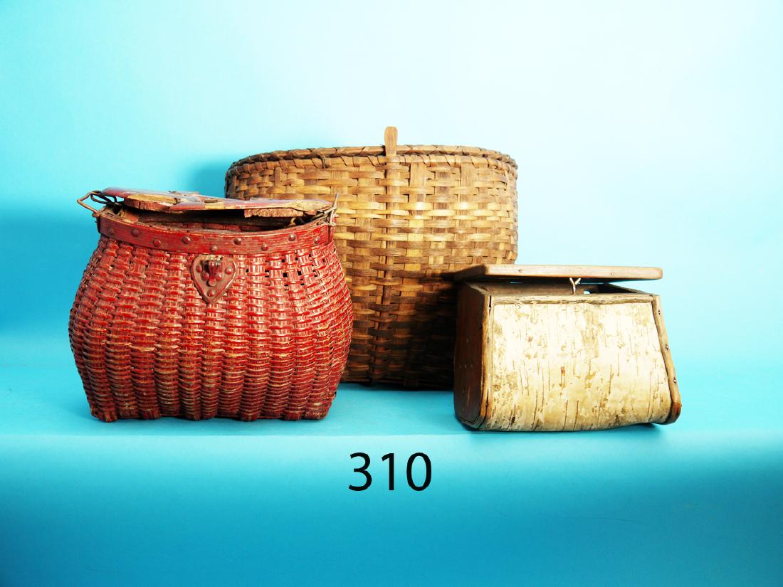 THREE CUSTOM TROUT CREELS. The first is constructed of (1 of 1)