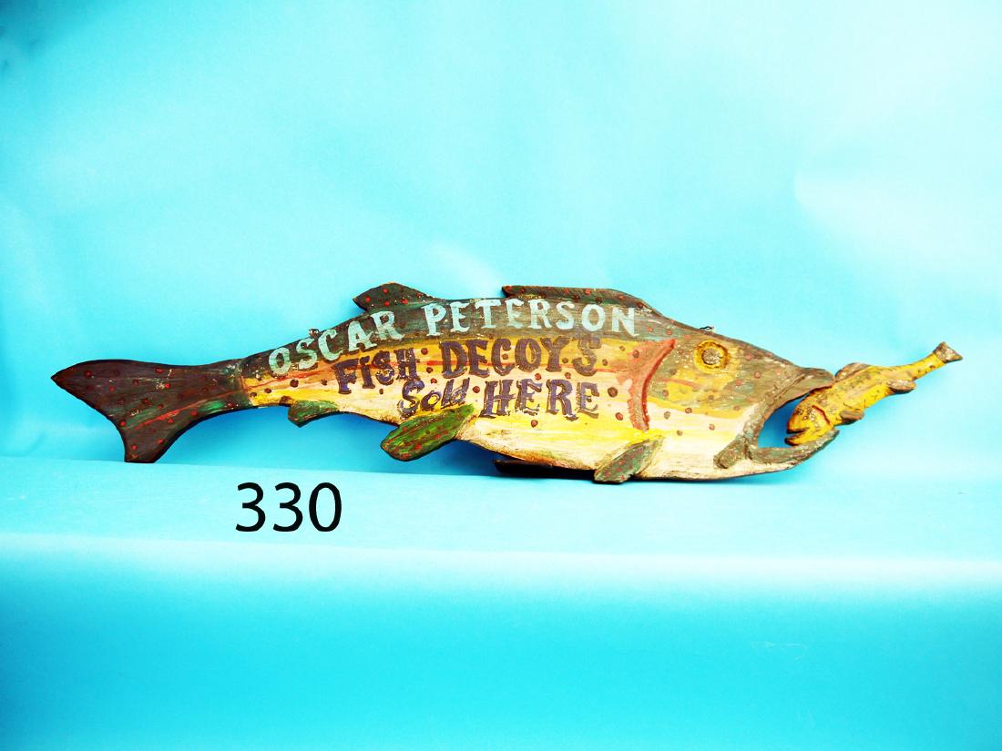 WHIMSICAL TROUT TRADE SIGN, depicting a leaping trout (1 of 1)