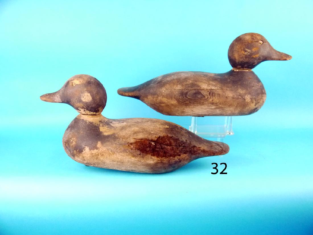 TWO RED HEAD DRAKES by the Mason Decoy Co., Detroit, (1 of 1)