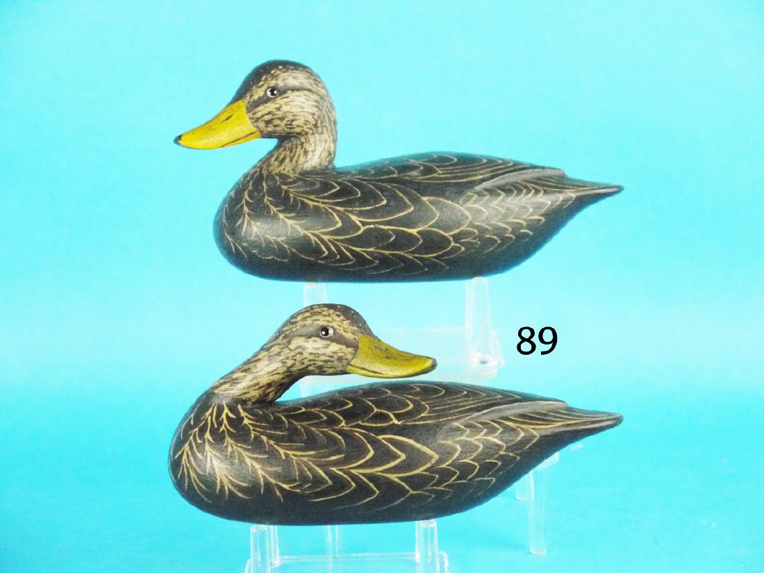 FINE ONE-THIRD SIZE BLACK DUCK PAIR by Bob Brown, (1 of 1)