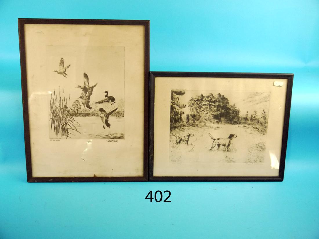 FINE ETCHING by noted wildfowl artist Richard Bishop. (1 of 1)