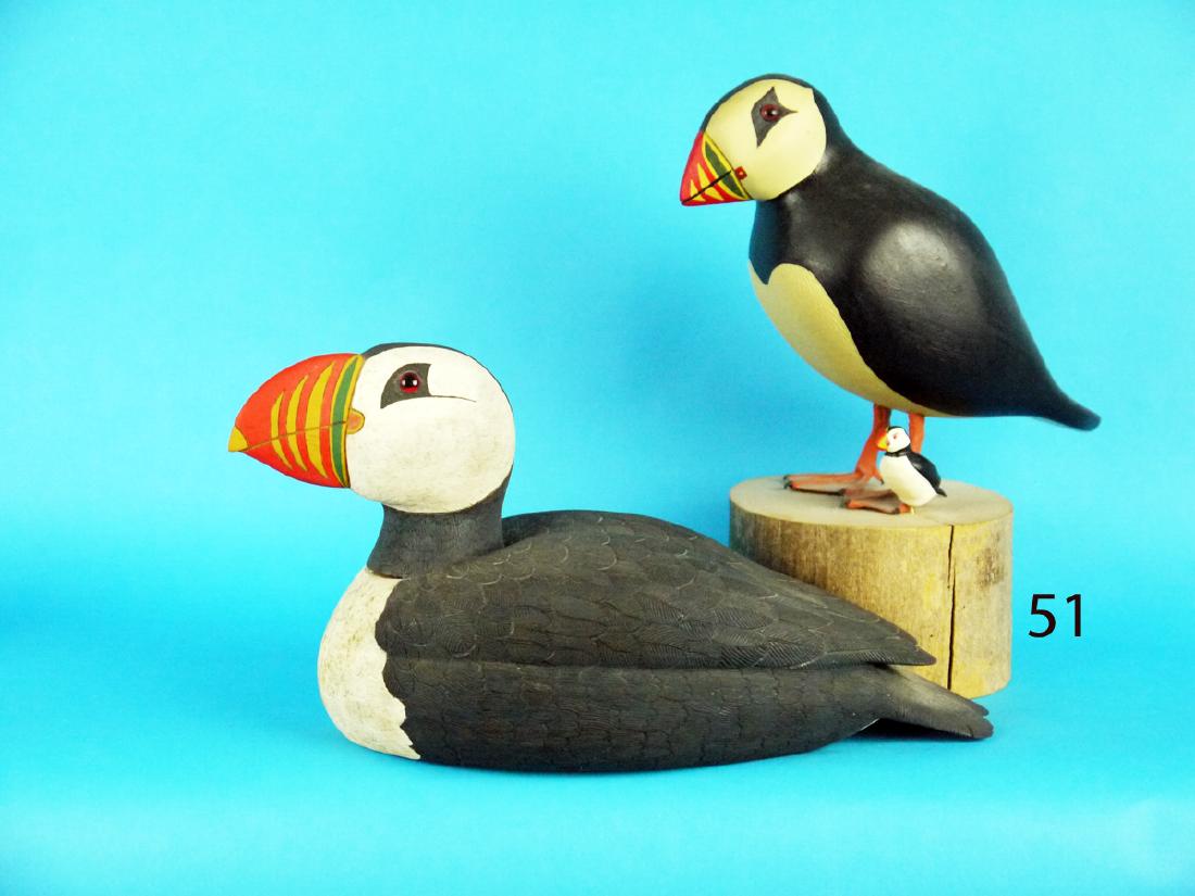 TWO DECORATIVE PUFFINS by John W. Young (1 of 1)