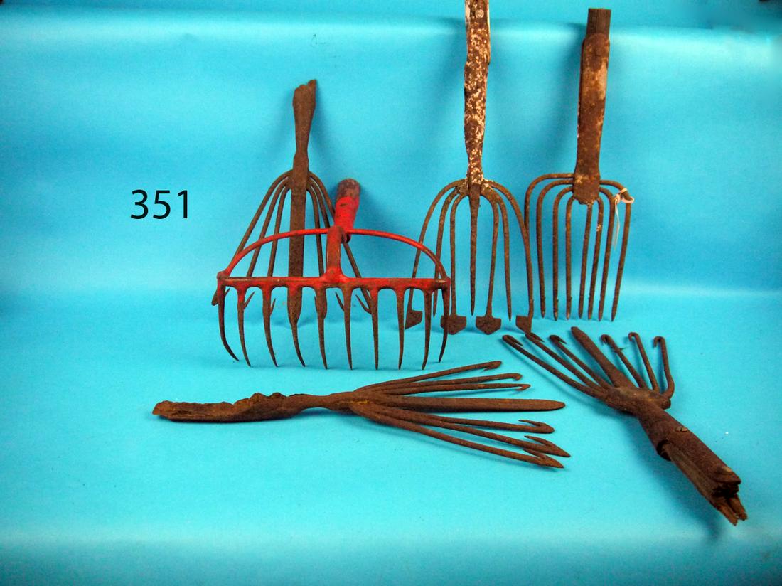 EEL GIGS, CLAM RAKES, 7 PIECES (1 of 1)
