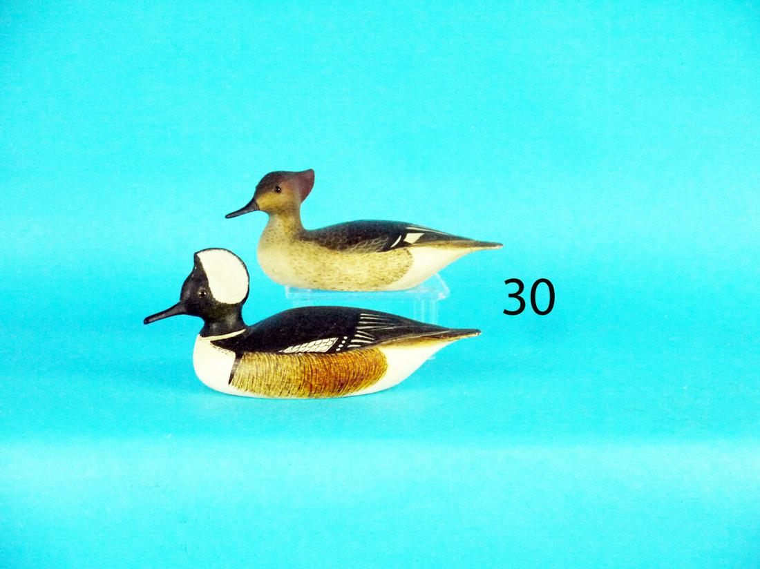 ONE-THIRD SIZE HOODED MERGANSER PAIR, J. HILLMAN (1 of 1)