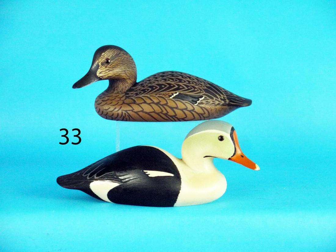 ONE-HALF SIZE PAIR OF KING EIDERS, W. CRANMER (1 of 1)
