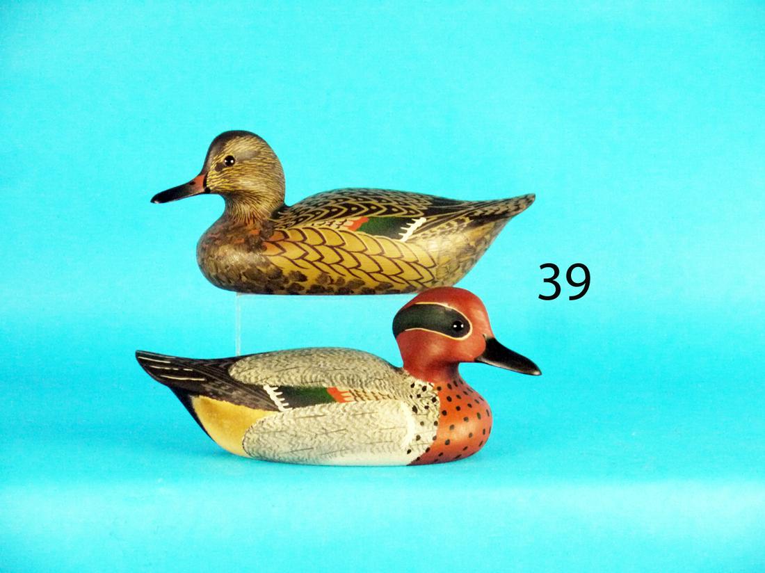ONE-THIRD SIZE GREEN WING TEAL PAIR, W. CRANMER (1 of 1)