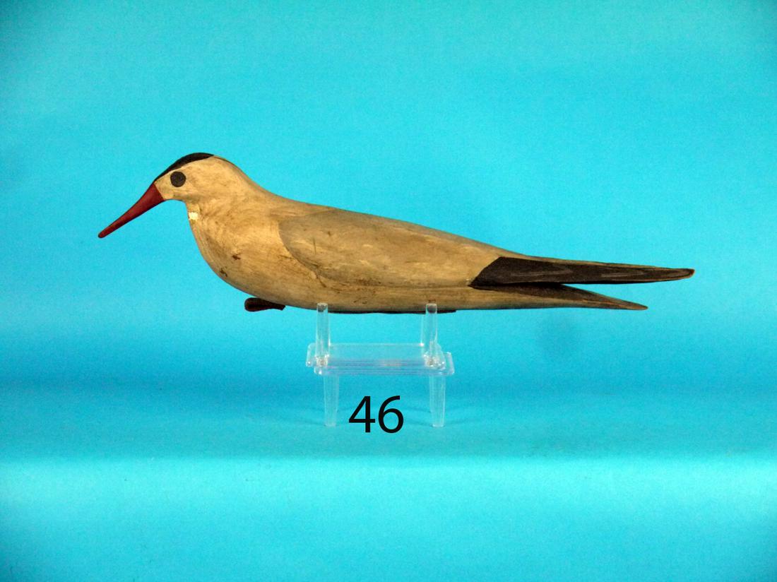 TERN: TERN in antiqued original paint and condition. Split tail carving. Weight with placement hole and rigging. 75-125