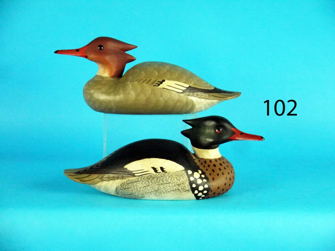 ONE-HALF SIZE RED BREAST MERGANSER PAIR, W. CRANMER (1 of 1)