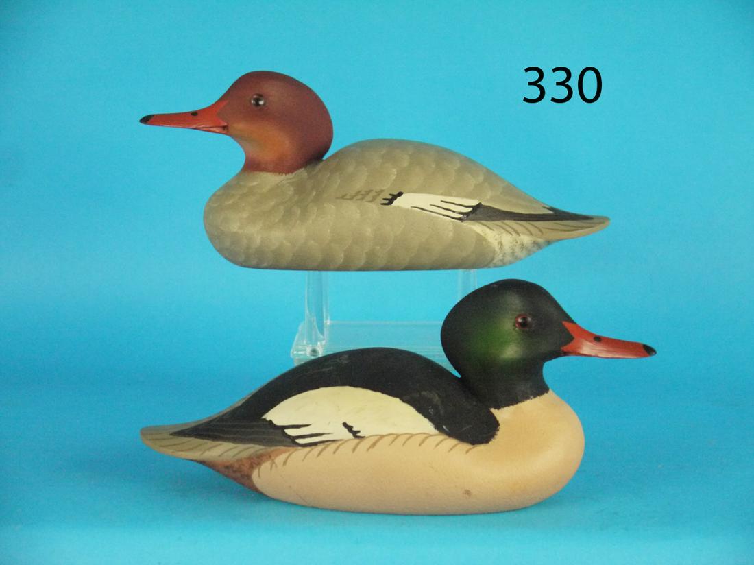 ONE-HALF SIZE AMERICAN MERGANSER PAIR, W. CRANMER (1 of 1)