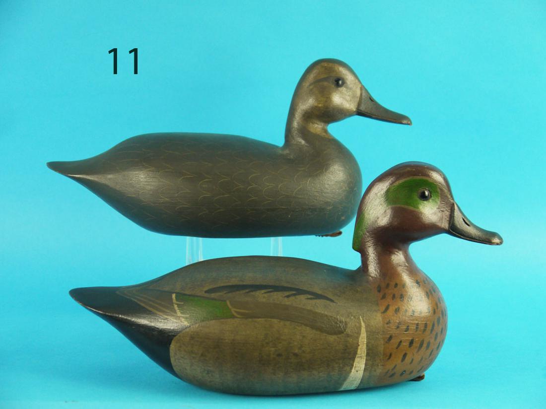 EARLY PAIR OF GREEN WING TEAL, H.V. SHOURDS (1 of 3)