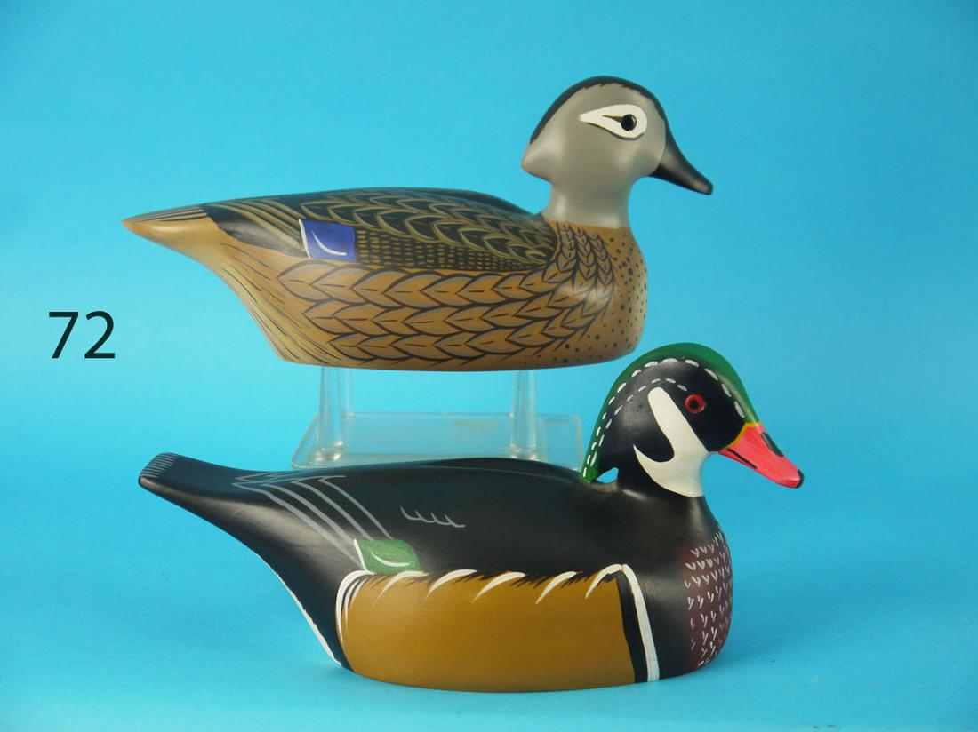 ONE-HALF SIZE WOOD DUCK PAIR, W. COLEMAN (1 of 3)