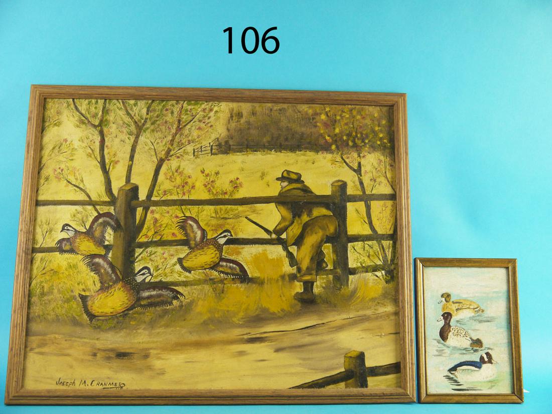 TWO OIL ON BOARD PAINTINGS (1 of 1)