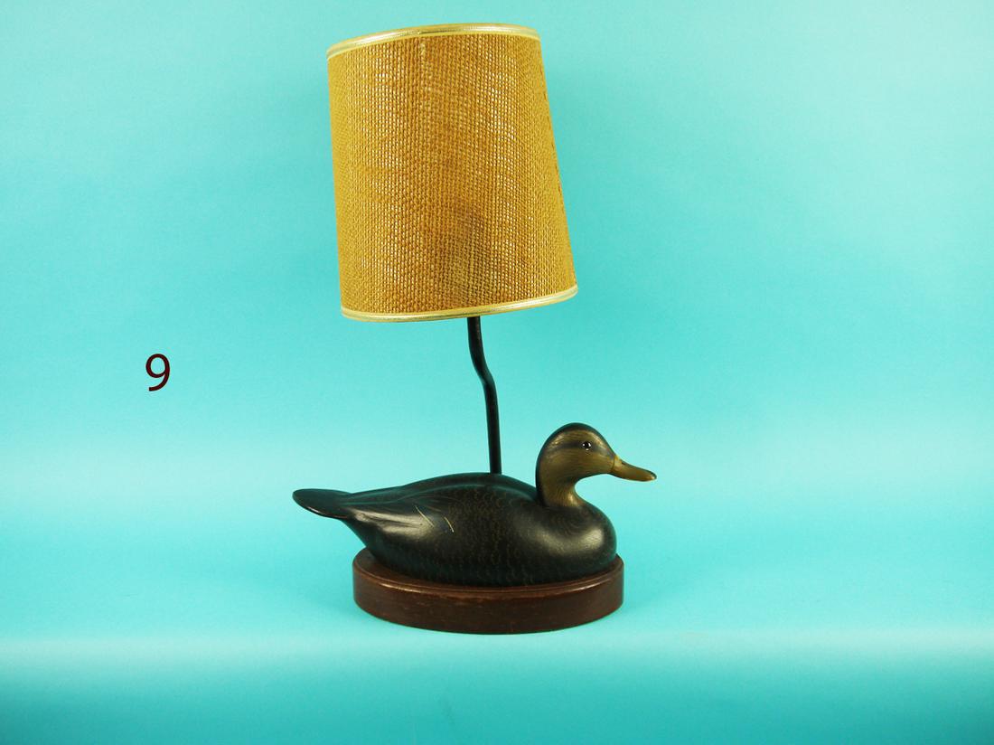 ONE-THIRD SIZE BLACK DUCK LAMP, WILDFOWLER (1 of 2)