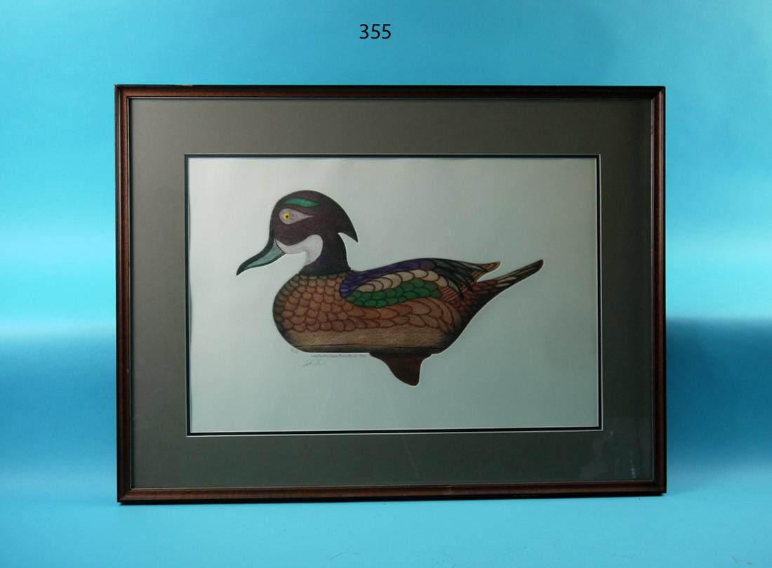 FINE PAIR OF WOOD DUCK PRINTS, A. NEVIN (1 of 2)