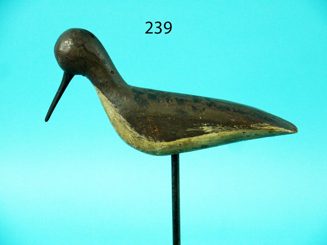 SNIPE, VIRGINIA: VERY EARLY SNIPE, Virginia. Very good paint that appears to be original. Some possible touch up to white area. Very good structural condition. Black dot paint pattern to back. Bill appears to be an ea