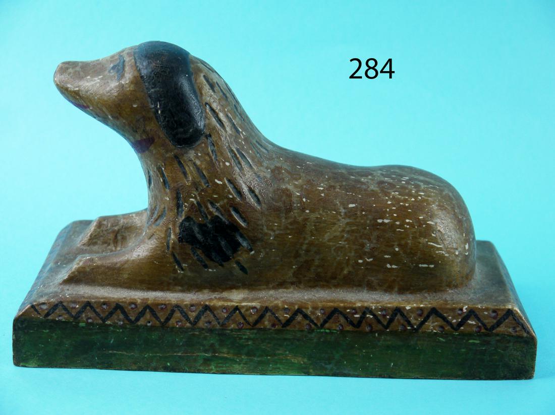 RECLINING FOLK ART DOG, F. FINNEY (1 of 3)