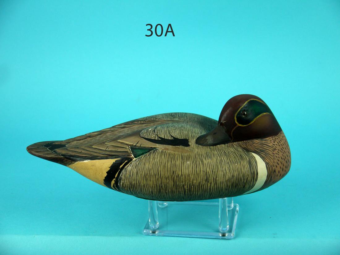 PREENING GREEN WING TEAL DRAKE, WILDFOWLER (1 of 4)