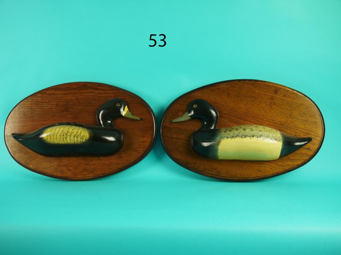 PAIR OF BLUEBILL PLAQUES, WILDFOWLER (1 of 1)