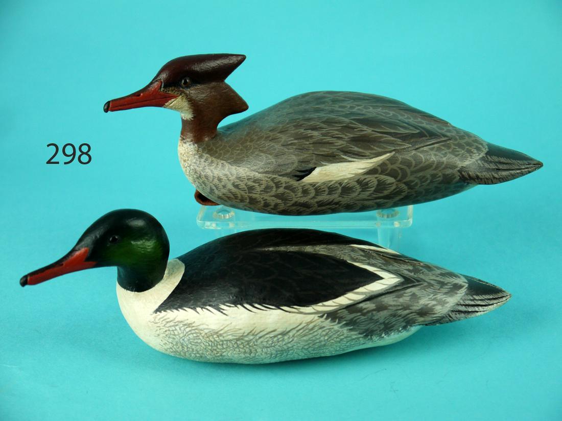 MINIATURE AMERICAN MERGANSER PAIR, J. WOOD (1 of 4)