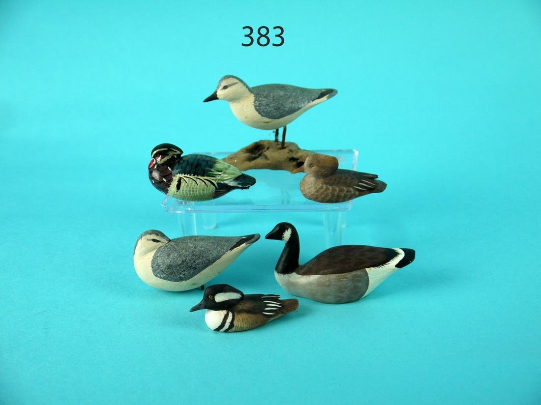 GROUP OF SIX MINIATURE DECOYS (1 of 1)