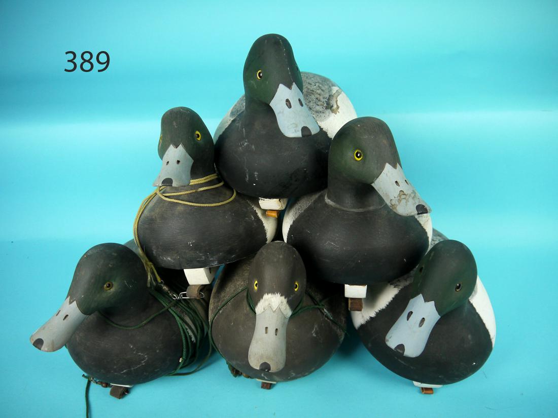 RIG OF SIX  BLUEBILLS, DELAWARE RIVER DECOY CO. (1 of 1)