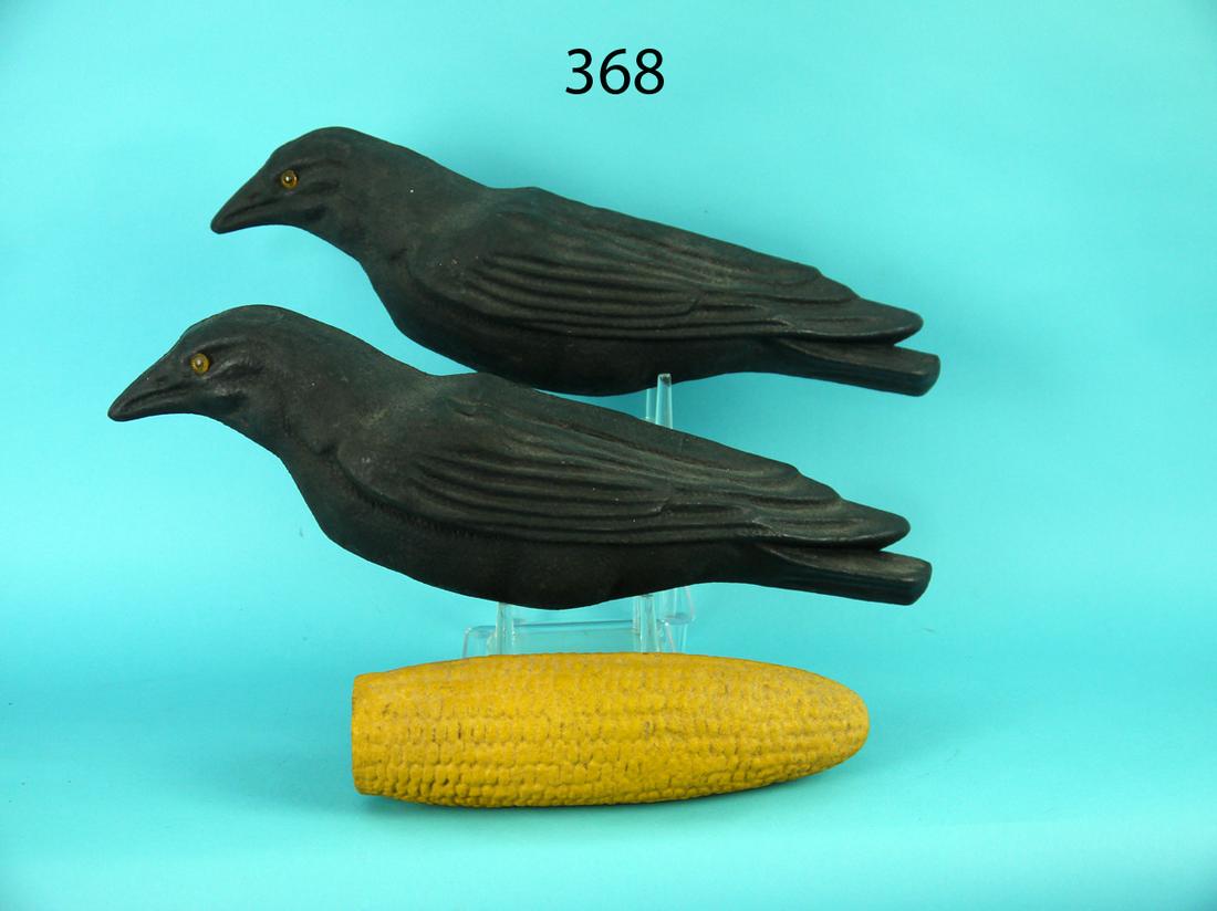 TWO FIBER CROWS AND EAR OF CORN (1 of 1)