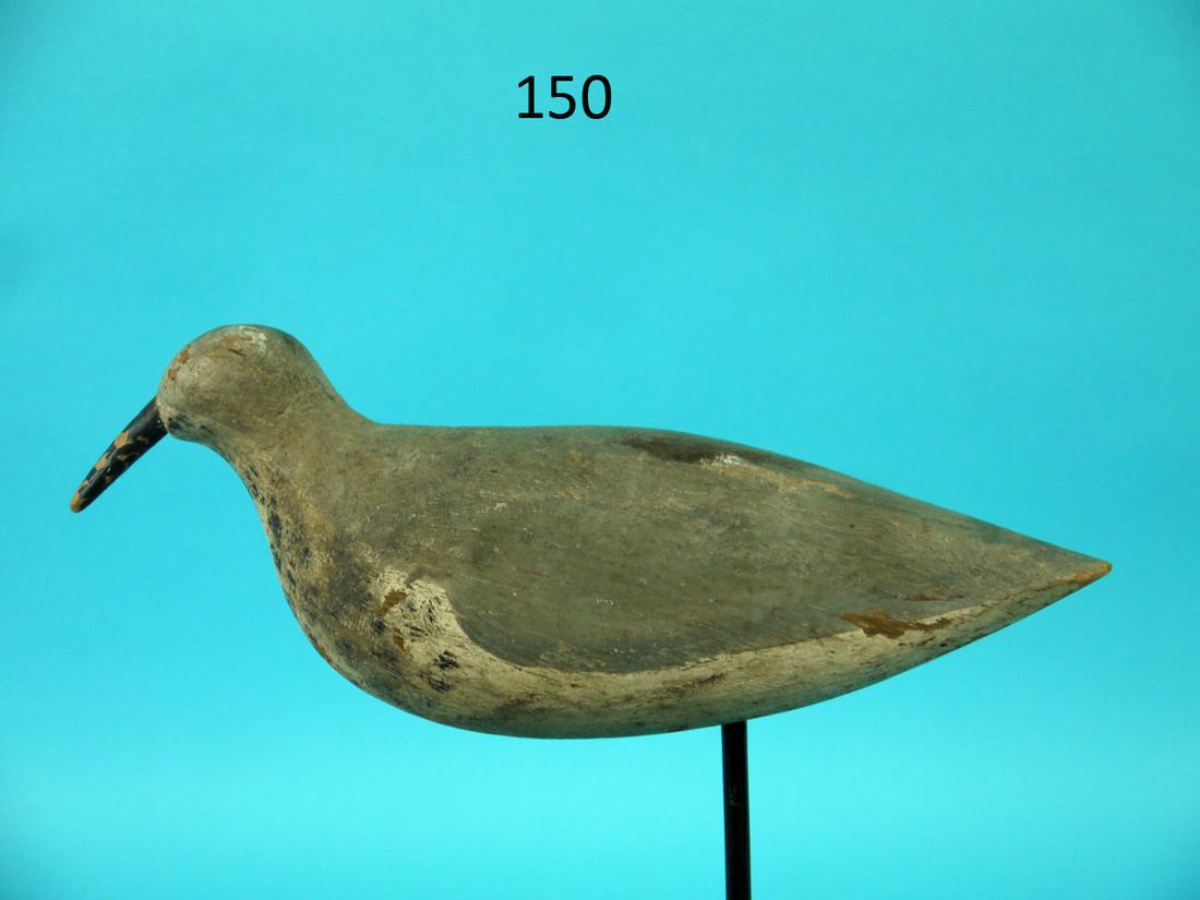EARLY PLOVER, CAPE MAY, NJ: EARLY PLOVER, possibly Cape May, NJ. Retains good original paint with some areas of minor paint wear to underside. Winter plumage with painted dot pattern to breast. Bulbous head carving. Part of the 