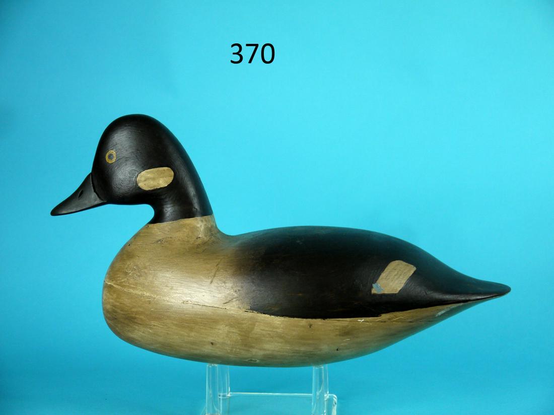 BUFFLEHEAD HEN, H.V. SHOURDS: BUFFLEHEAD HEN by Harry V. Shourds, Tuckerton, NJ. Excellent restored paint and condition. Retains inlet weight. Hollow construction. 100-200