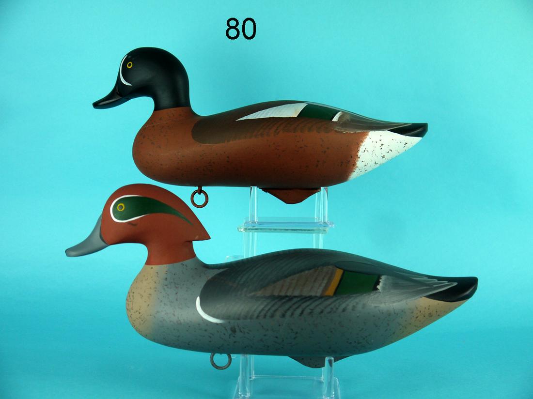 GREEN WING TEAL DRAKE, BLUE WING TEAL DRAKE, P. VINCENTI (1 of 4)