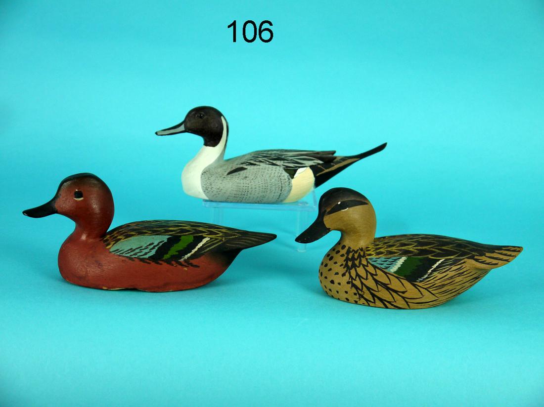 MINIATURE CINNAMON TEAL DRAKE AND HEN, O. LAWSON,  PINTAIL DRAKE MINI (1 of 4)