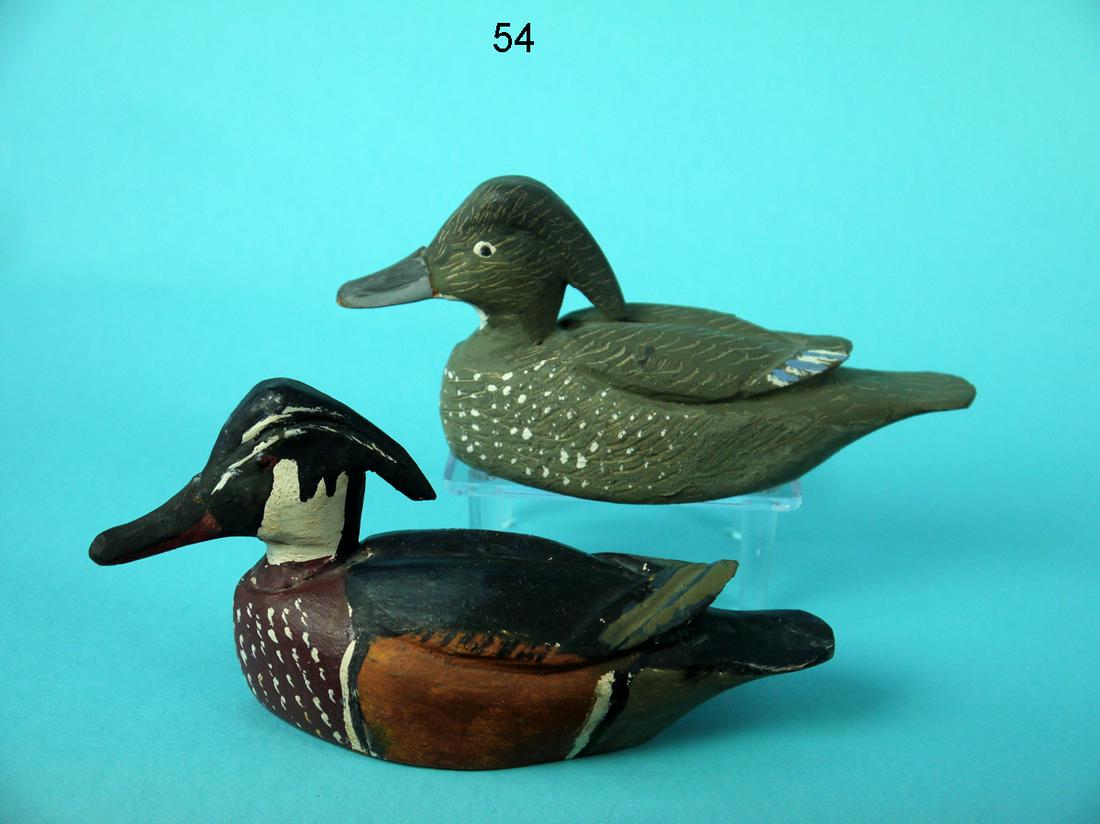 MINIATURE WOOD DUCK PAIR, M. HANCOCK (1 of 4)