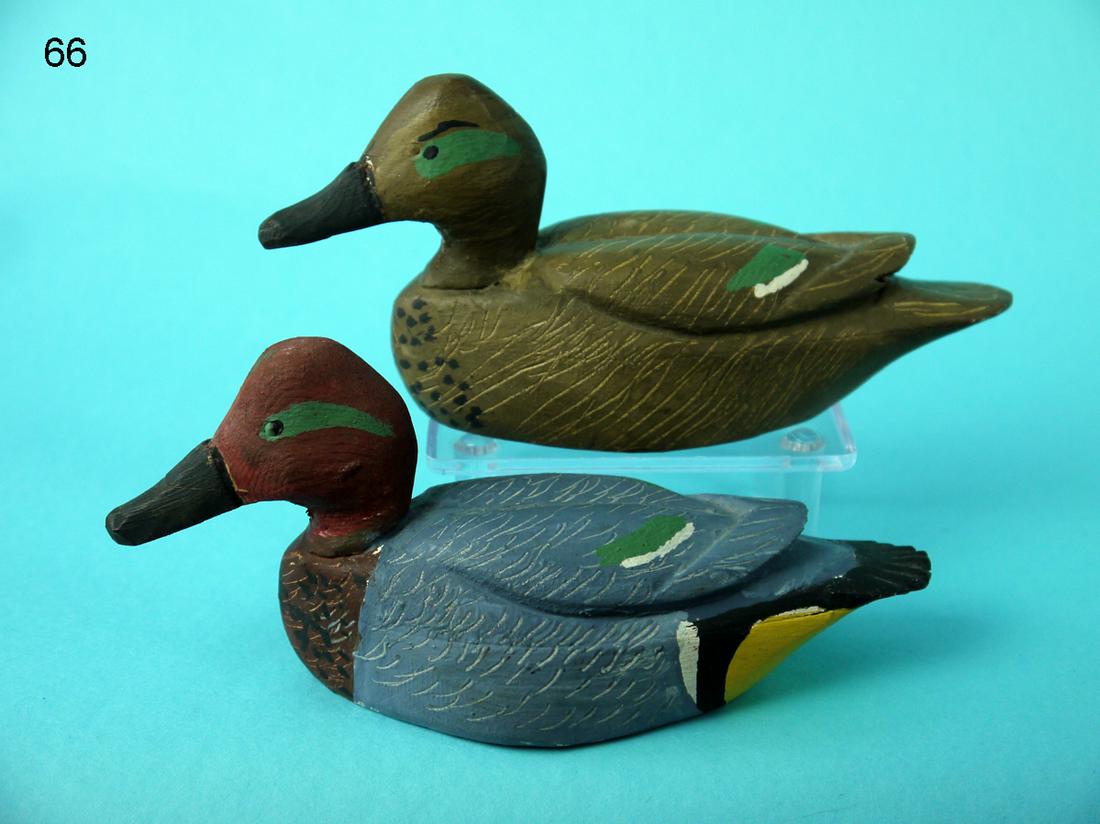MINIATURE GREEN WING TEAL PAIR, M. HANCOCK (1 of 4)