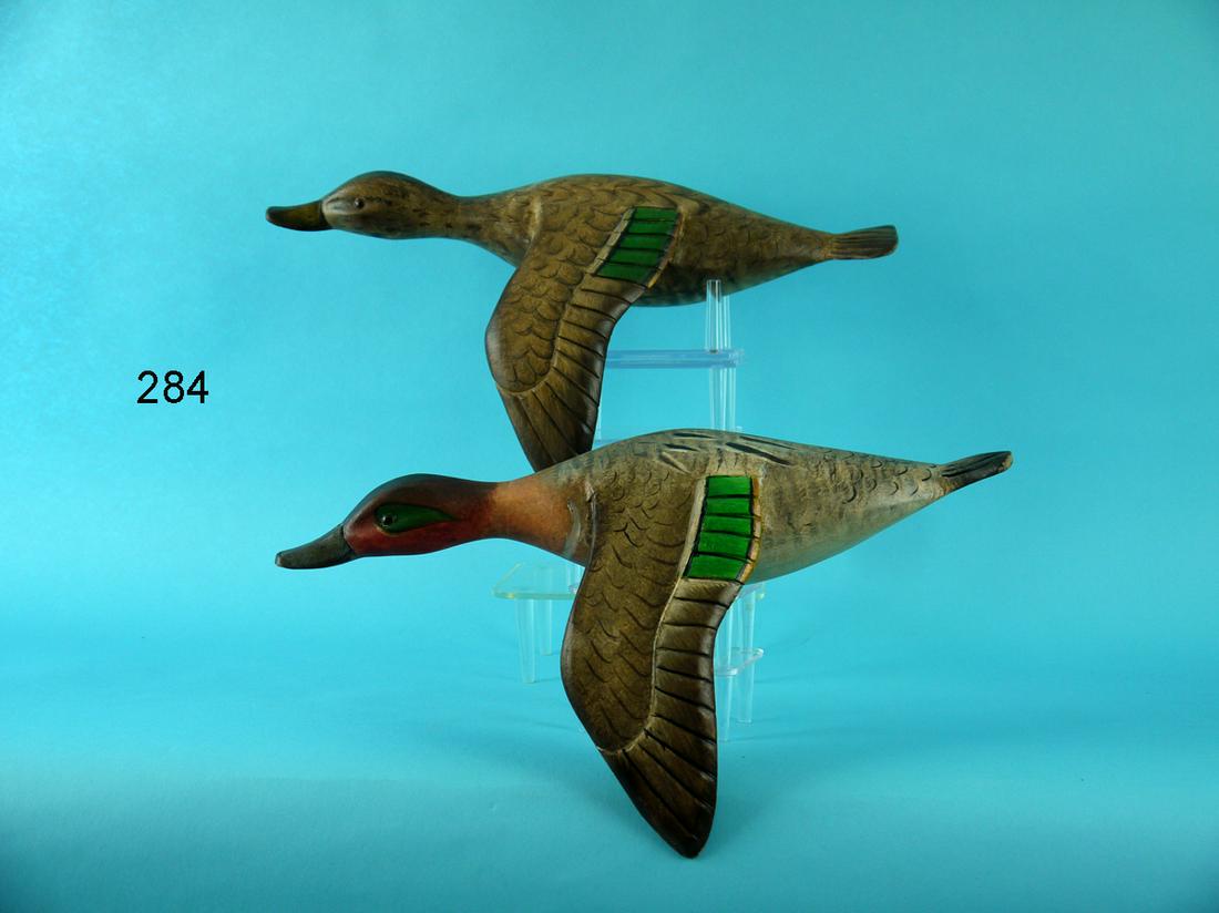 FLYING GREEN WING TEAL PAIR, K. KIRBY (1 of 1)